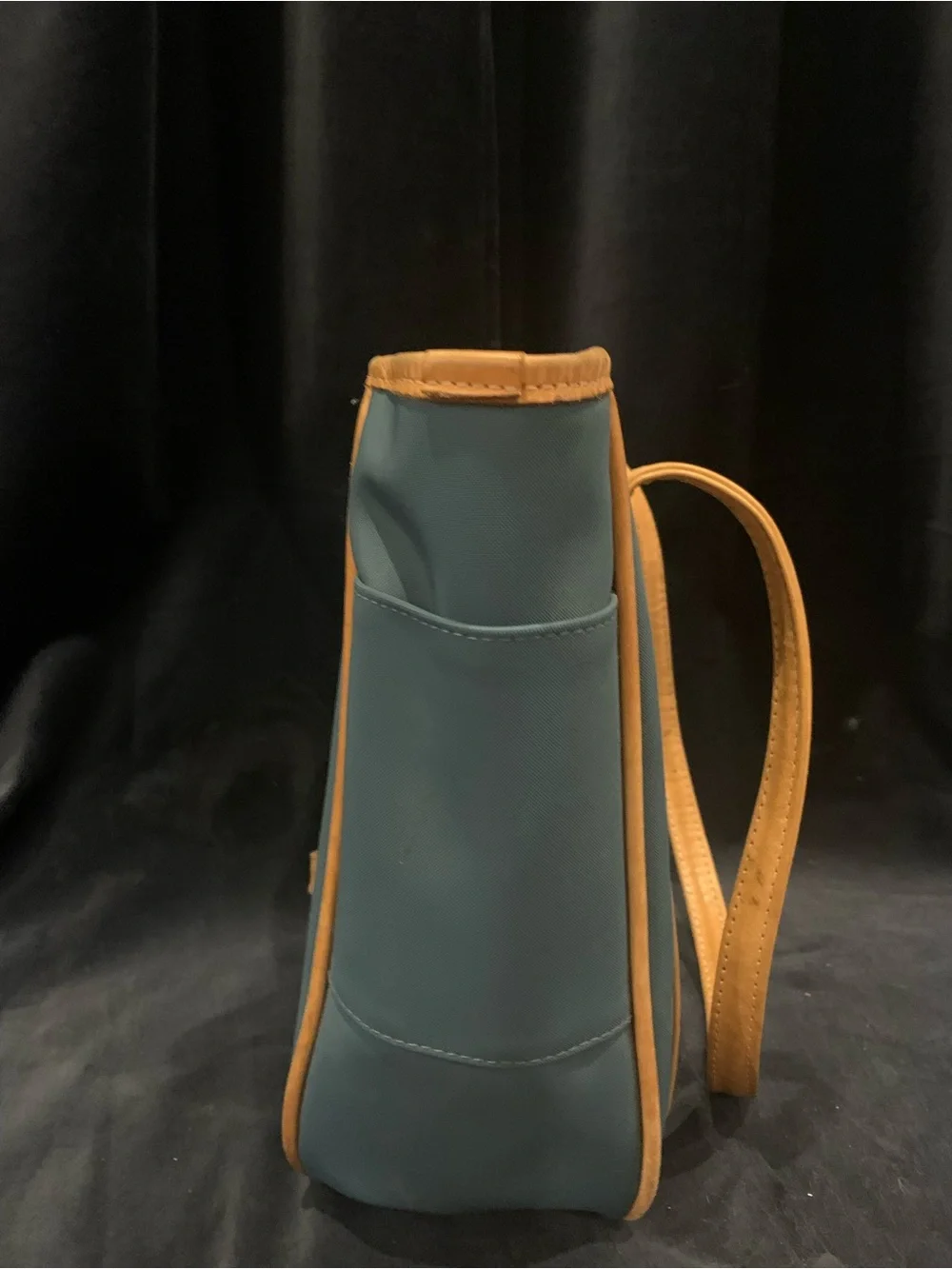 Jon Hart Design Teal Tote with Tan Leather Trim and Key Logo